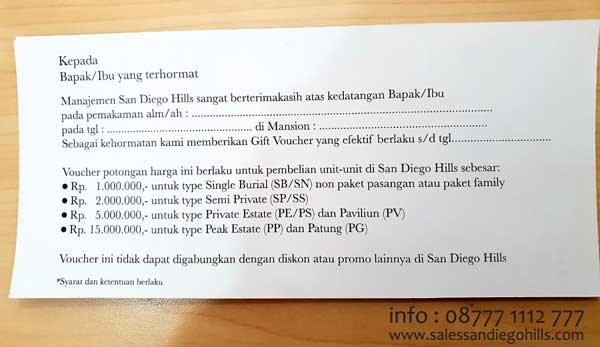 isian voucher untuk mendapatkan potongan harga san diego hills